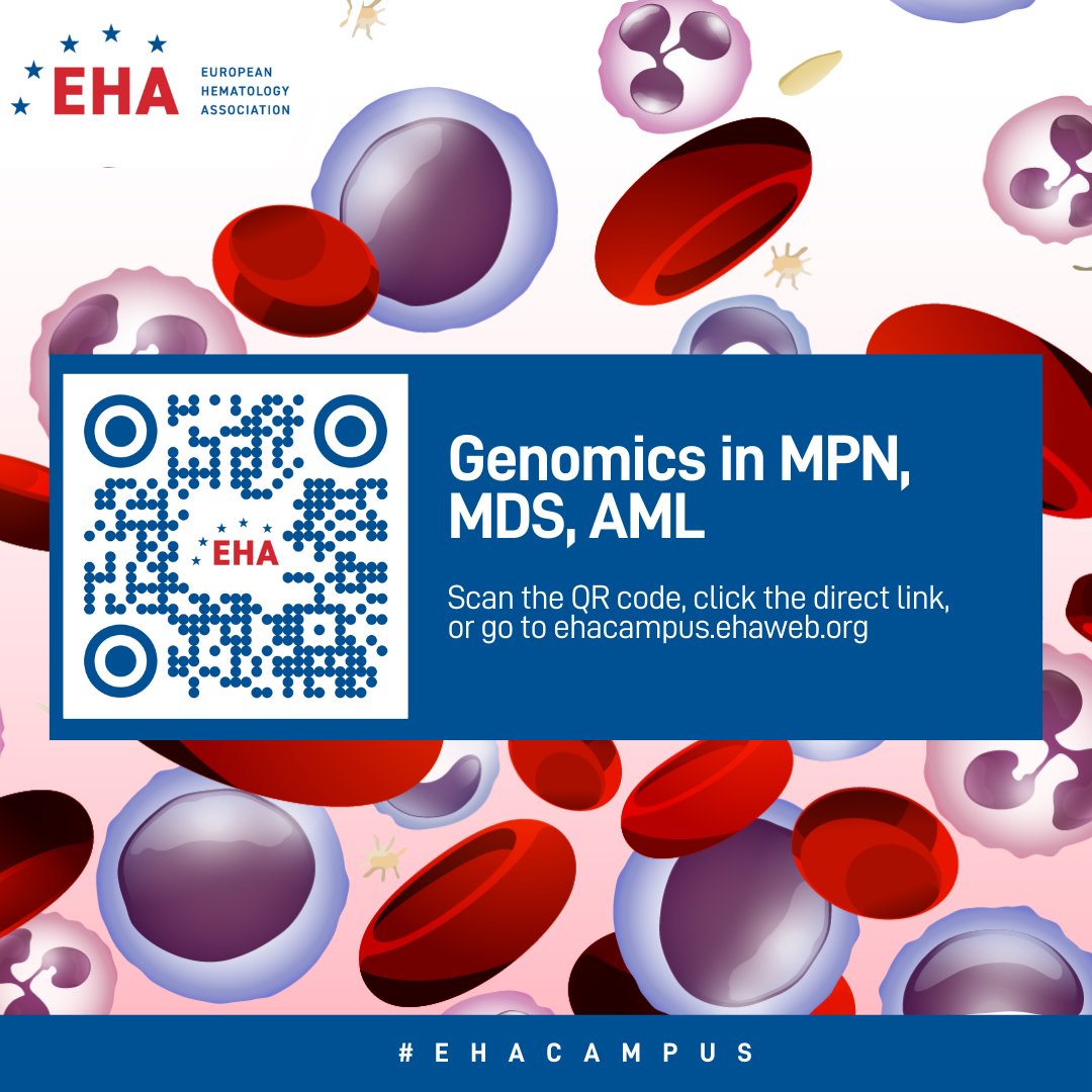 Discover the intersection of genetics & tech in our new module: Genomics in #MPN, #MDS, #AML. 🧬✨

Dr Porta & Dr Solé give insights on genetic alterations and AI-based platforms redefining the future of hematologic malignancies.

Find it on #EHACampus: ehaedu.org/genomics_mpn_m…