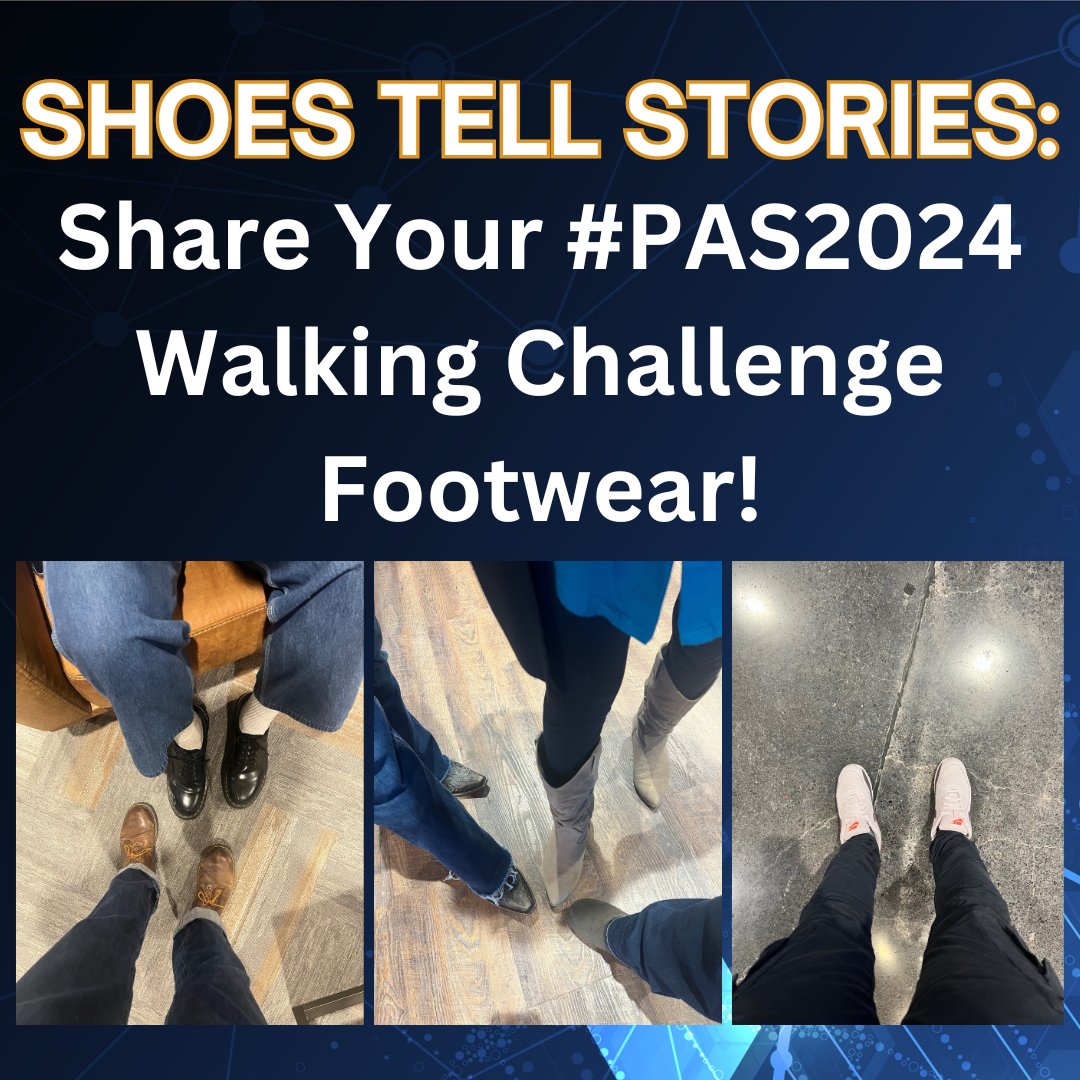 Steps to Participate: 
1. Share a shoe picture using #PAS2024 and #PASfootwear
2. Tag @PASMeeting
3. Follow us (X)

As A Thank You for Participating: 
1. One winner will be randomly selected and announced on Monday, May 13, 2024
2. Prize: $200 Amazon Gift Card
