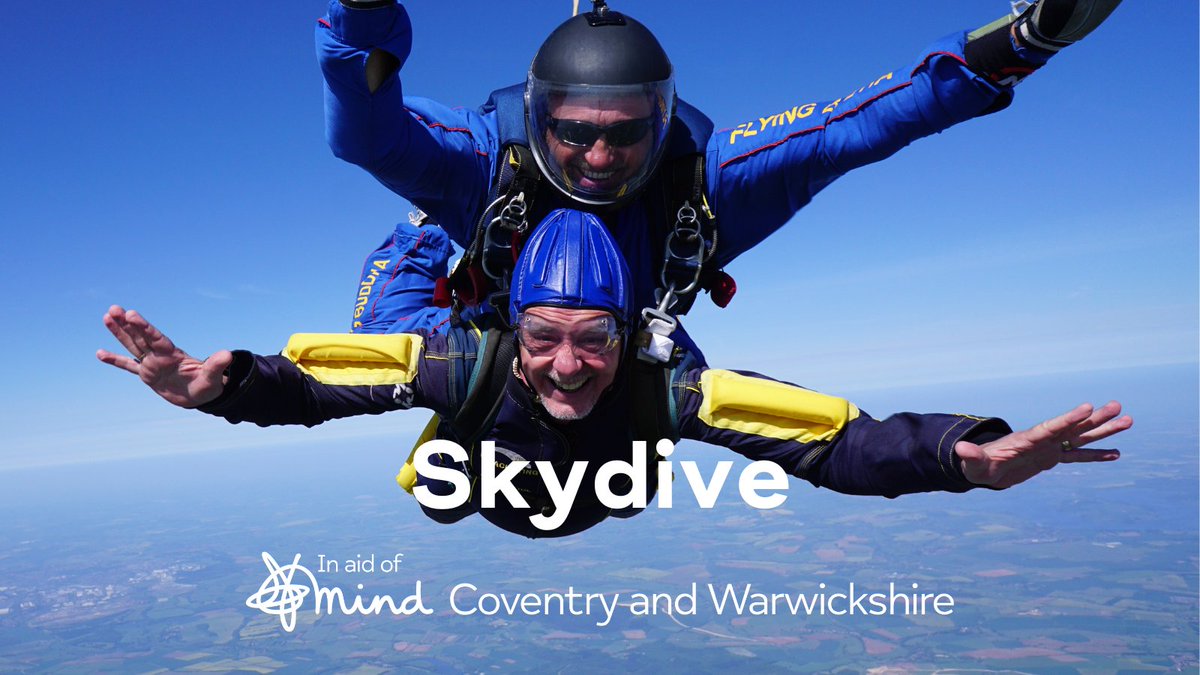 If you’re looking at doing something monumental, why not try a tandem skydive in aid of Coventry and Warwickshire Mind bit.ly/435DKKm. Skydive for Coventry and Warwickshire Mind and help make sure no one faces a mental health problem alone.