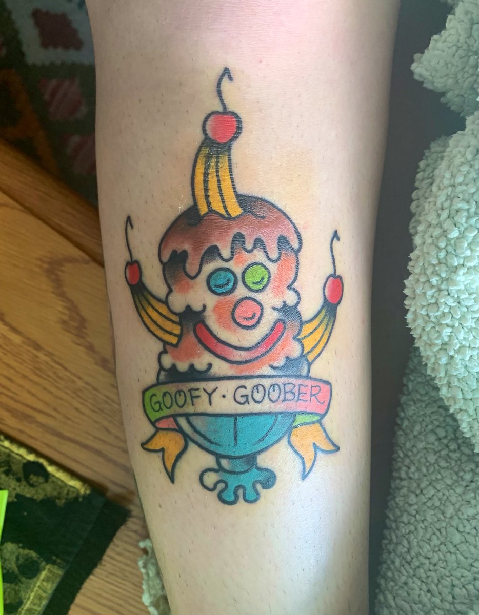 Happy #25yearsofspongebob!! The show that most shaped who I am today. Here’s my most recent tattoo showing my commitment to being a goofy goober