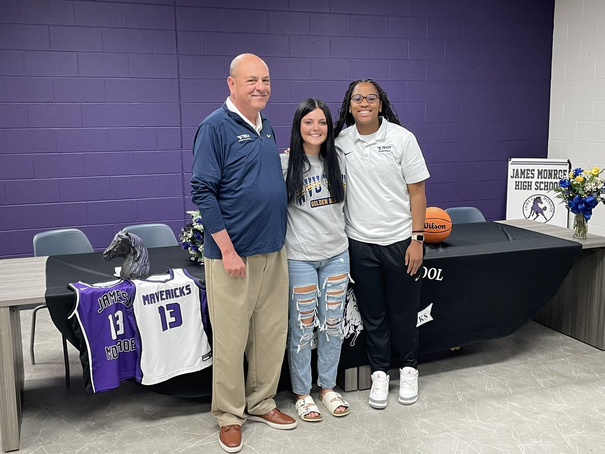 James Monroe’s Mary Beth Meadows will play college basketball with <a href="/WVUTech_WBB/">WVU Tech Women’s Basketball</a>! She just signed her letter of intent to make it official. You’ll hear from Meadows tonight on WVVA. <a href="/WVVASPORTS/">WVVA Sports</a> #wvgirlsbb