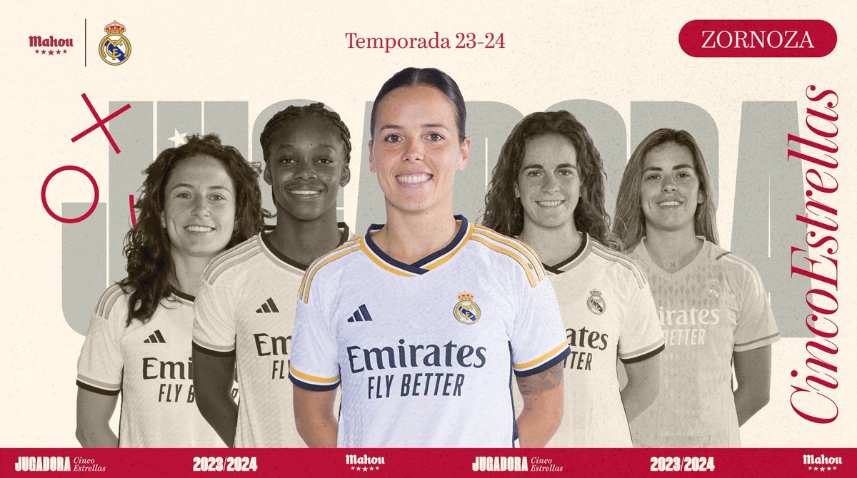 La mediocentro @claudiazornoza ha sido elegida como jugadora 5 estrellas del mes de Abril. Primer MVP para Zornoza esta temporada, que se convierte en la jugadora con más MVPs mensuales en el @realmadridfem 🌟 Diciembre 2021 🌟 Marzo 2022 🌟 Septiembre 2022 🌟 Marzo 2023 🌟…