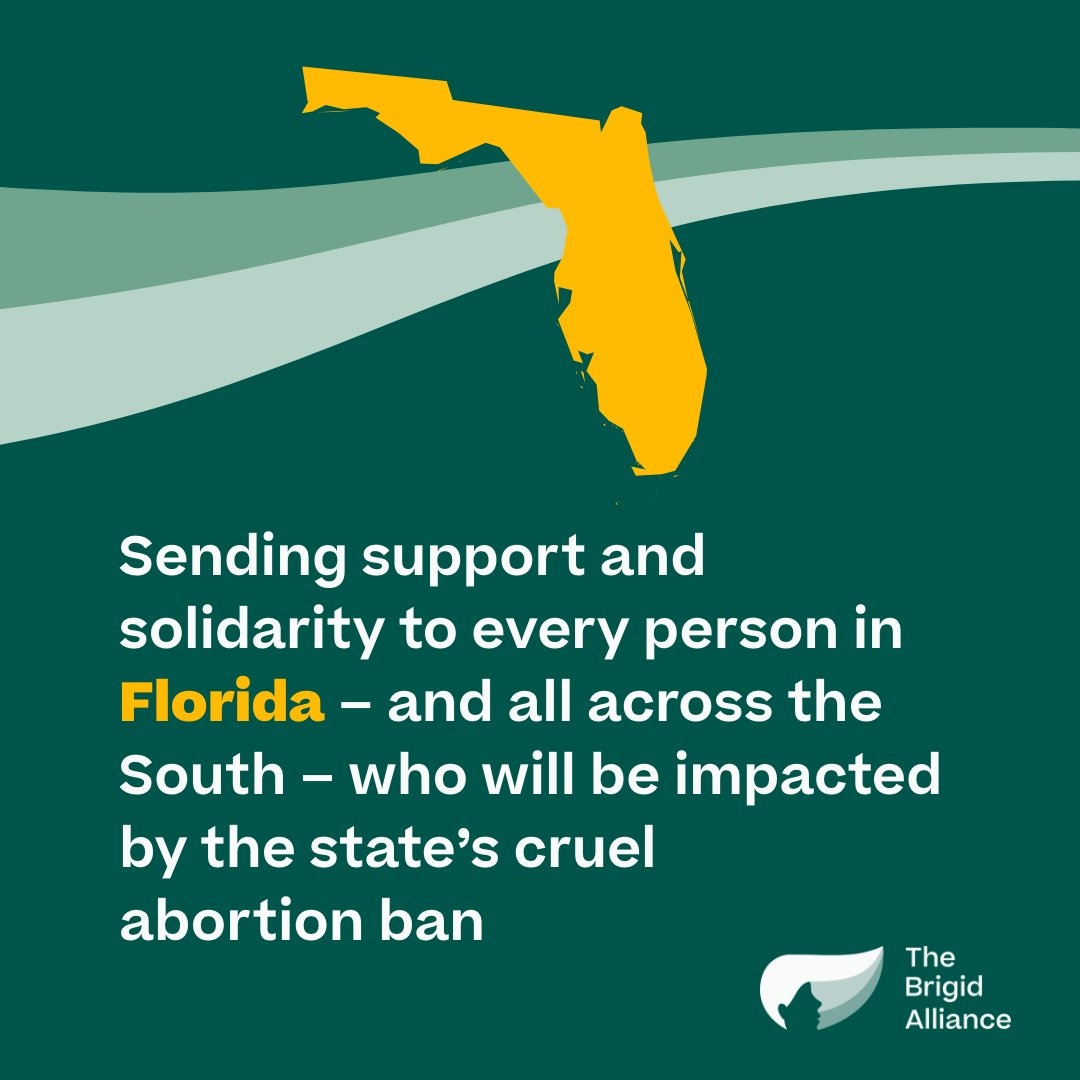 Today, Florida's 6-week abortion ban takes effect, and we're sending solidarity and support to every person who will be impacted – not just in Florida, but all over the South. 1/4