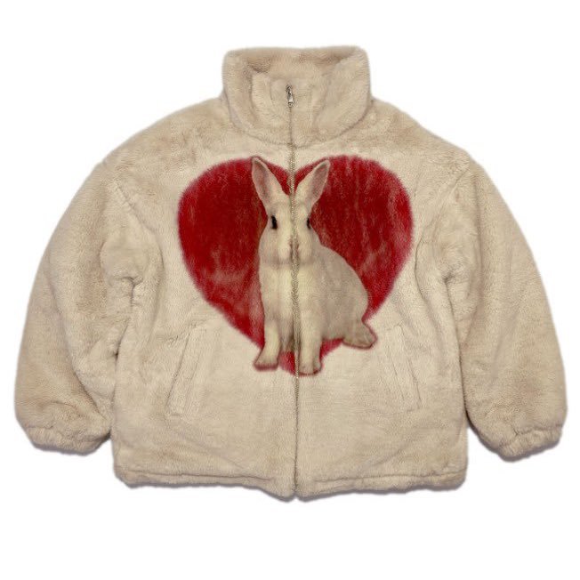 bunny heart fur jacket by kater