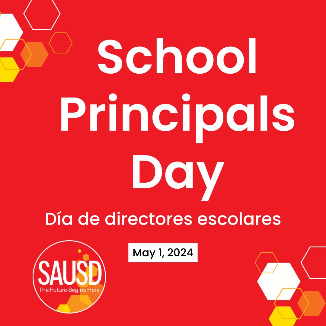 🍎 Happy #SchoolPrincipalsDay to all of our incredible school principals out there! 🎓 Today, and every day, we celebrate your dedication, leadership, and passion for shaping the future. Thank you for all you do! 

#WeAreSAUSD #SAUSDBetterTogether