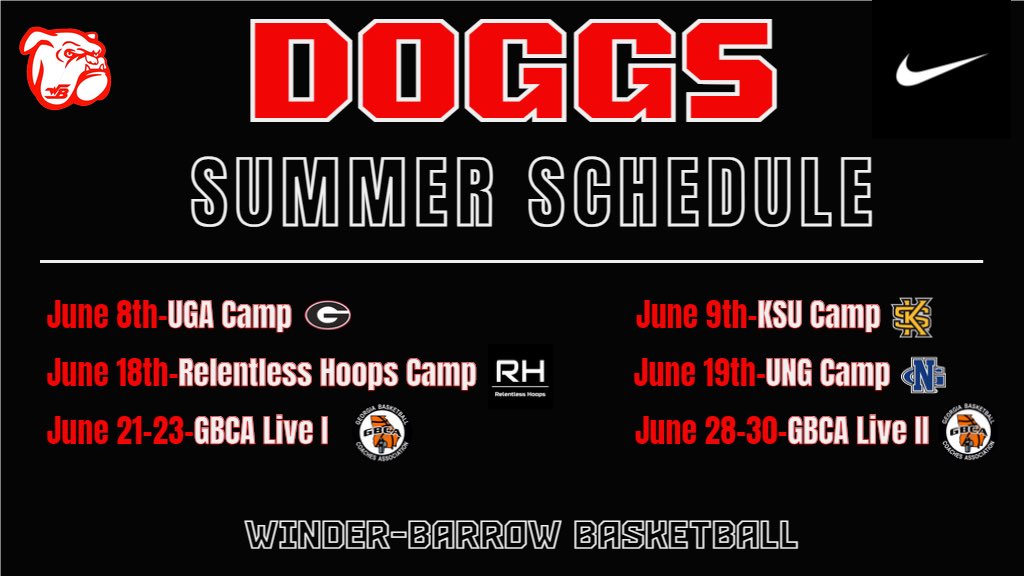 🚨SUMMER SCHEDULE🚨 The Doggs summer schedule is 🔥! Lots of opportunities to play high level competition to challenge ourselves as well as get exposure! #GoDoggs