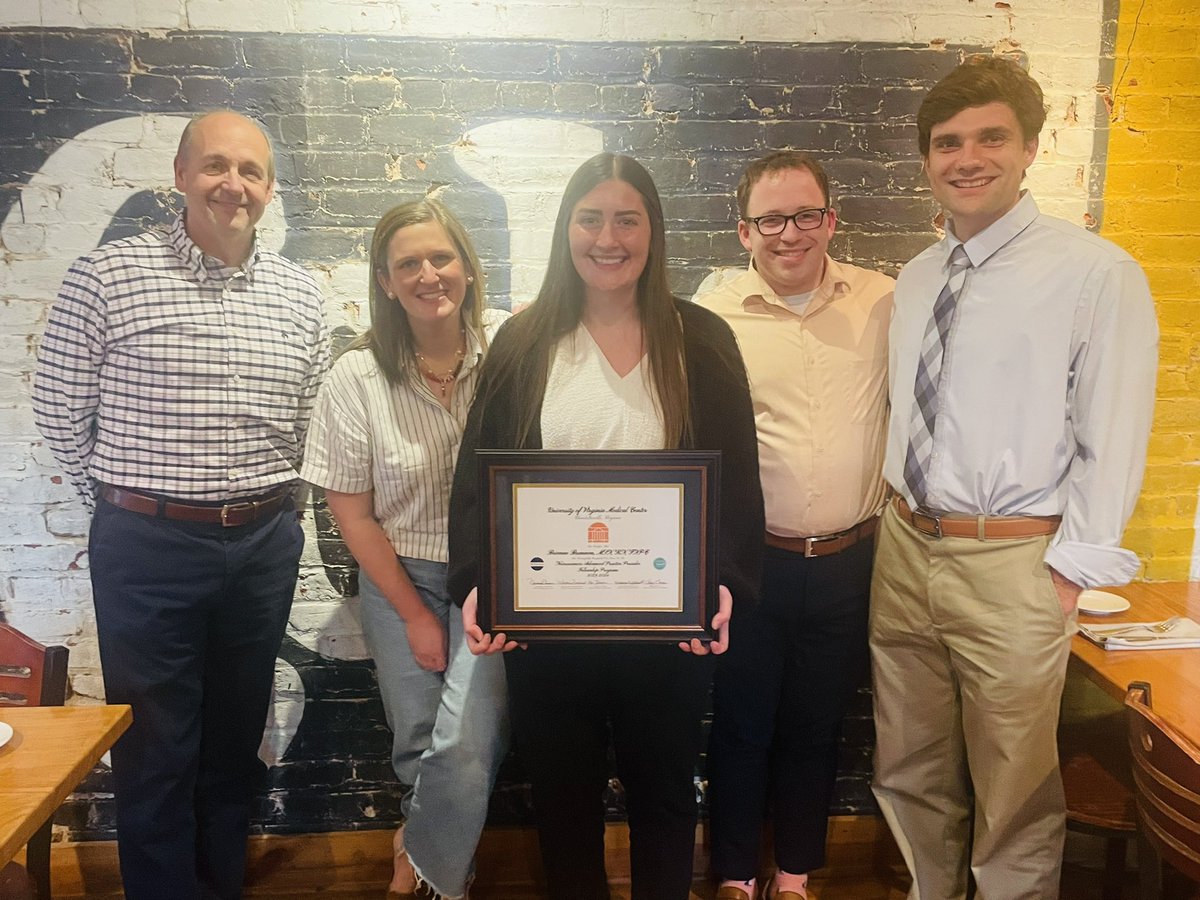 UVA_APPs's tweet photo. Annnnd that’s a wrap!

Last week the APP Fellowship Program celebrated the graduation of our 3rd Neurosciences fellow!  Brie has been a stellar example of how perseverance, hard work, and dedication leads to success.  Congrats Brie!  We are so proud of you! 🥳👏🏼 #appfellowship https://t.co/GLc7scn8ky