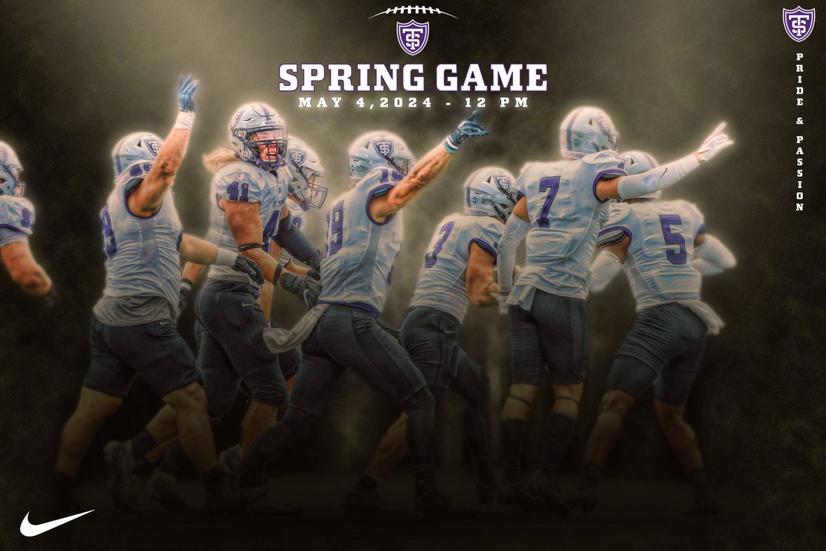 Spring Game Sat. @UofStThomasMN 👀⏩️ to hosting many on campus: c/o ‘24 Signees #Leg24y c/o ‘25’s Recruits #Pa25ion Alumni • Family • Fans • Students🟣⚪️⚫️
