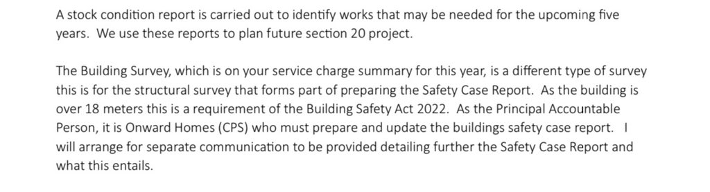 @ukcag @michaelgove @H_S_E @Lee4NED @luhc We’re also being charged £20k this year for yet another Building Survey thanks to the #BuildingSafetyAct, despite having just received a A1 EWS1 form.