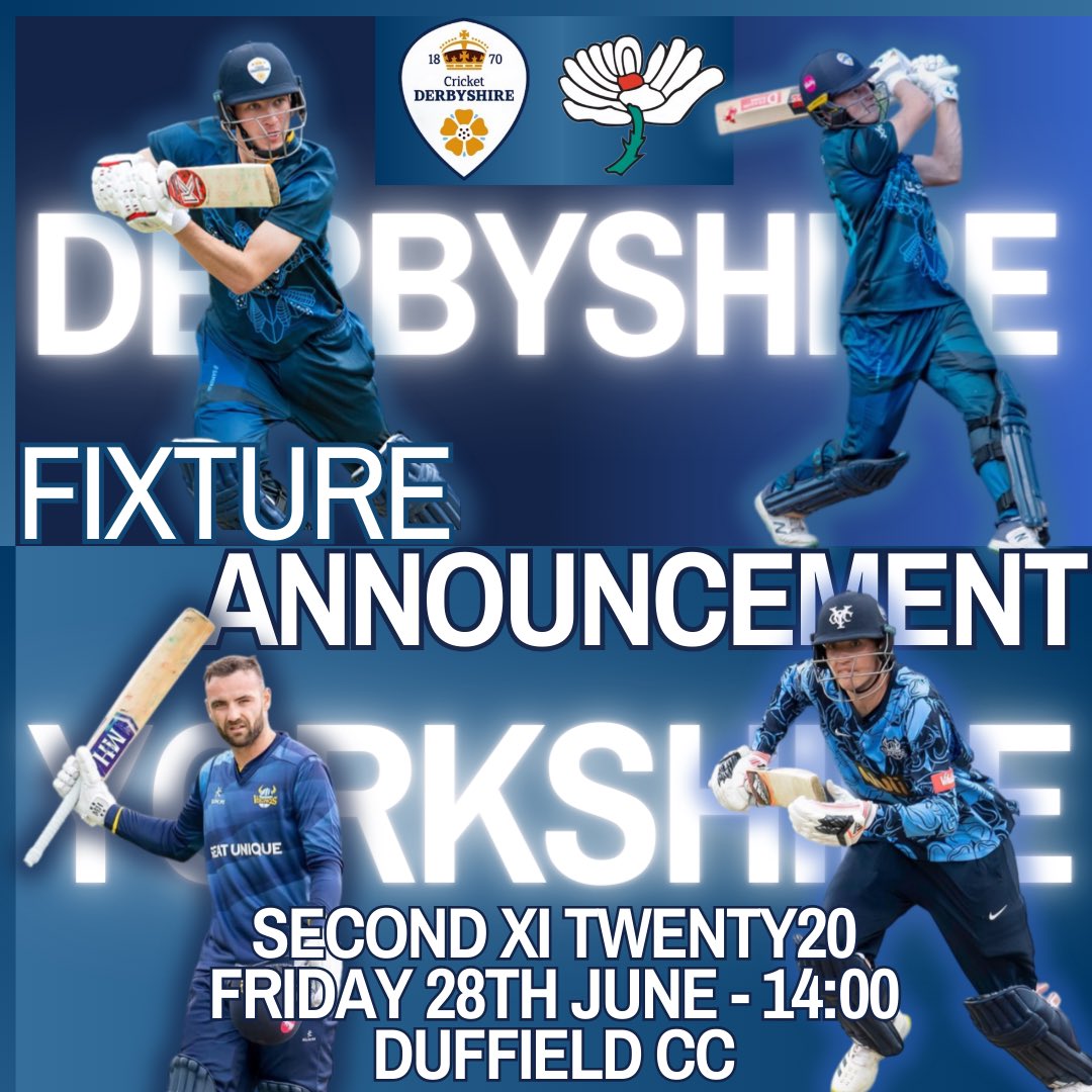 🚨Duffield CC to host Derbyshire vs Yorkshire 🏏 👏 Duffield Cricket Club is proud to have been asked to host @DerbyshireCCC again this summer, following the tremendous success and spectacle of this fixture at last season at Eyes Meadow. 🗓️ Friday 28th June