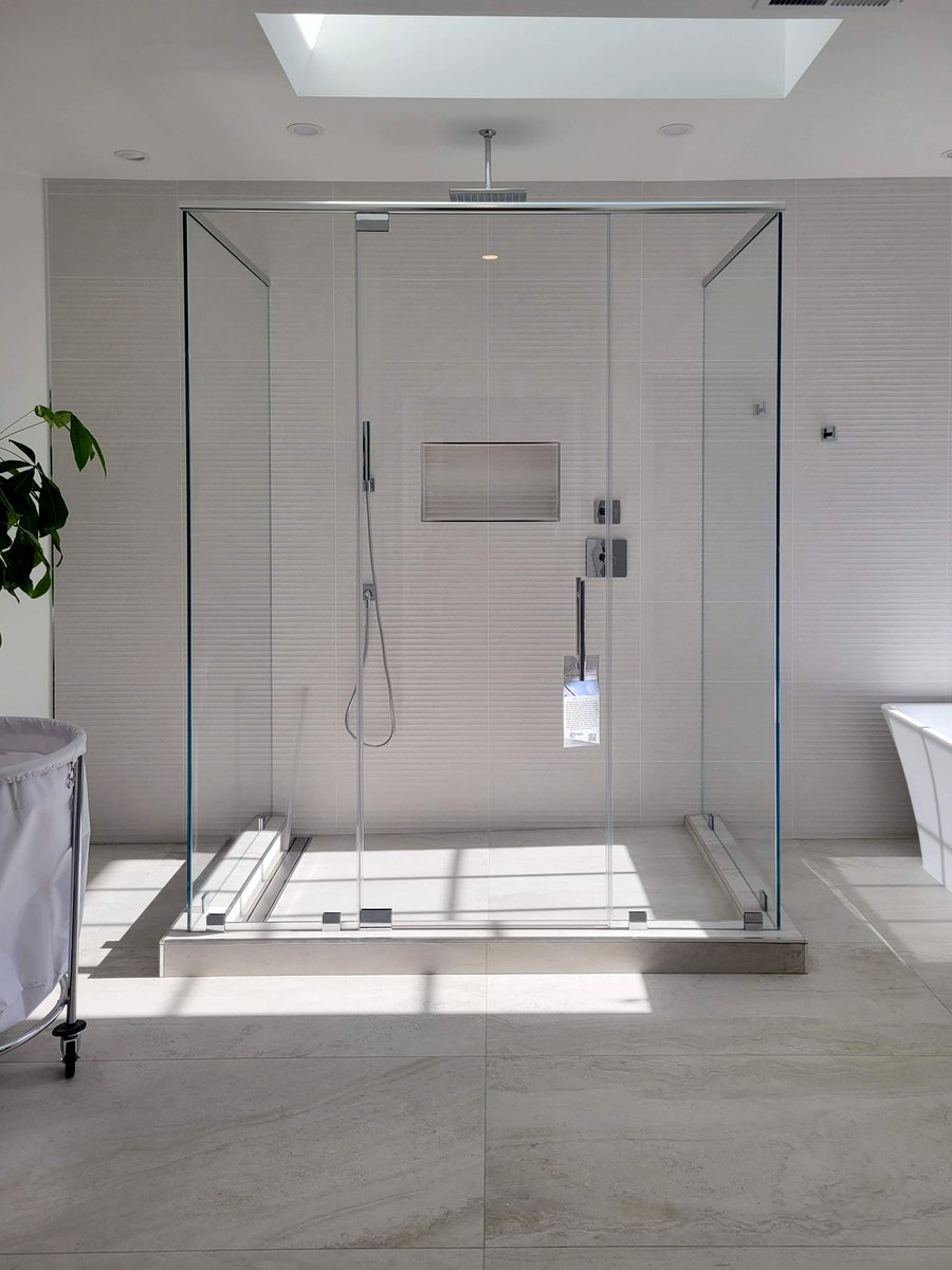 Call ABC Glass and Mirror at 703-257-7150 to get  started on your custom glass project!  #showerdoors #glasswalls #vanity #gymwallmirrors