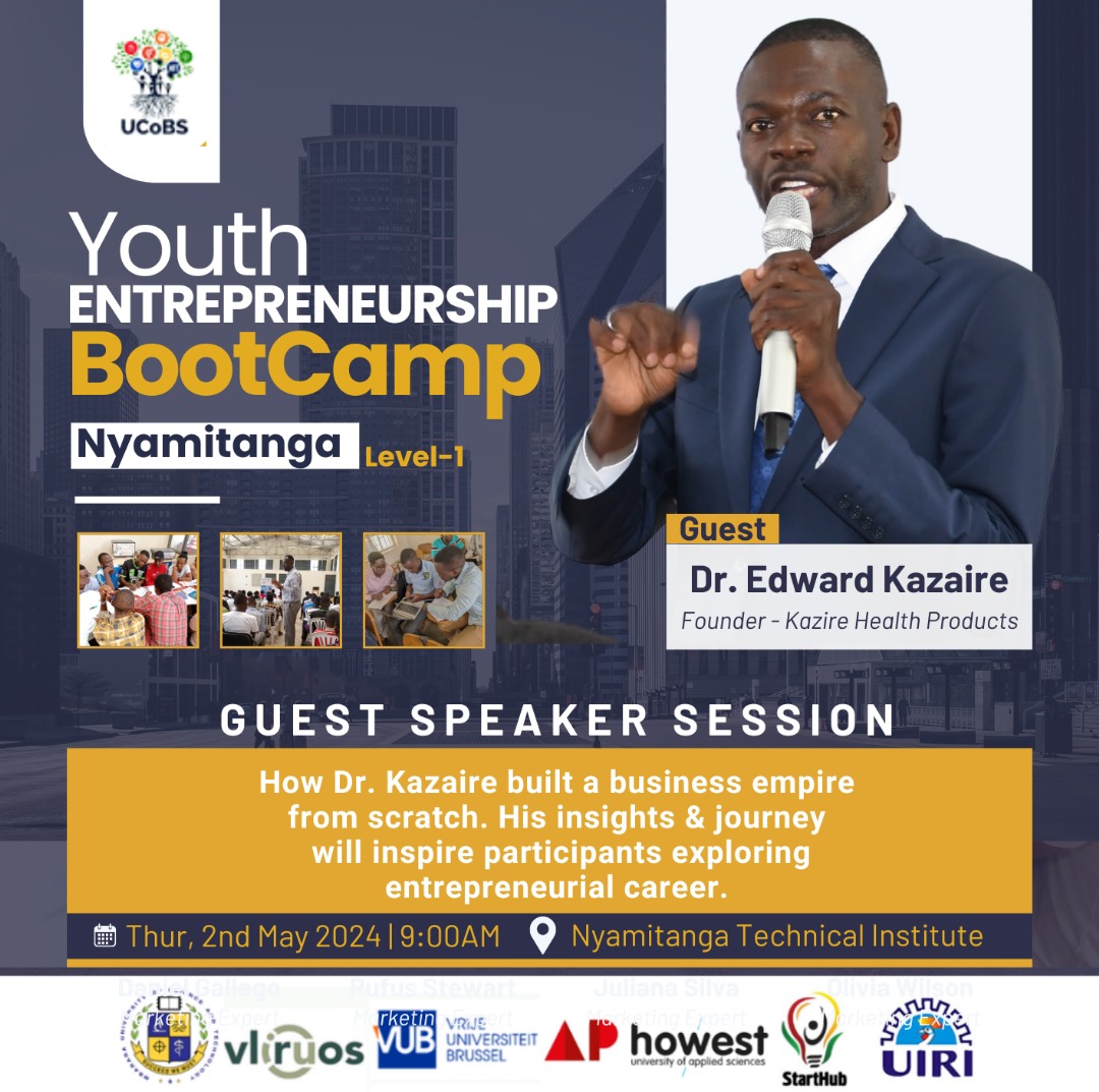 University as Facilitator Community Based Sustainable Solutions (UCoBS) @MbararaUST presents a Youth Entrepreneurship BootCamp at Nyamitanga Technical Institute. I'll sharing insights of my journey in the world of Entrepreneurship. See you there!