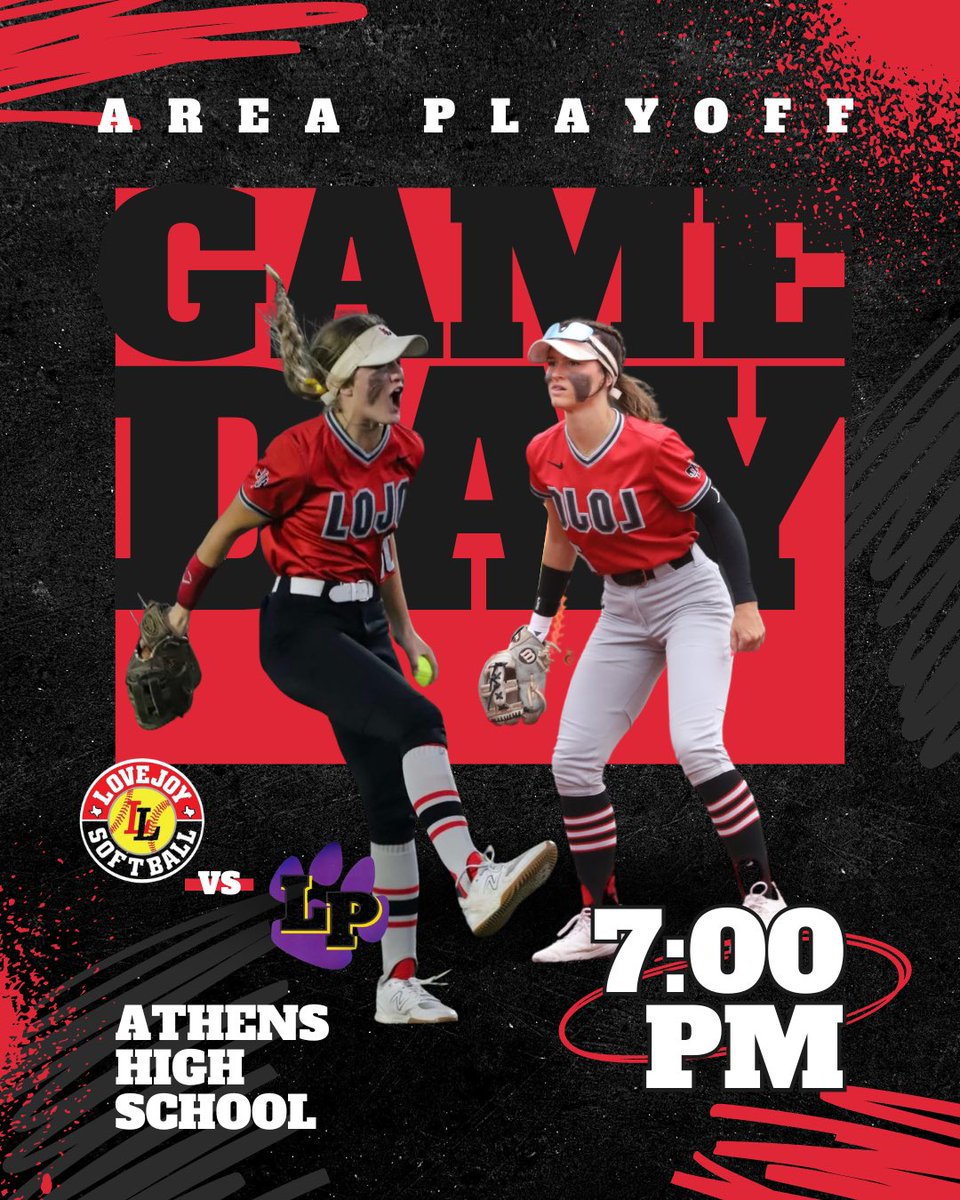 ‼️AREA PLAYOFF GAME ☝️ 🆚 Lufkin Panthers 📆 Wednesday, May 1st ⏰ 7:00pm 📍 All games played at Athens High School 🥎 #rollpards #attack