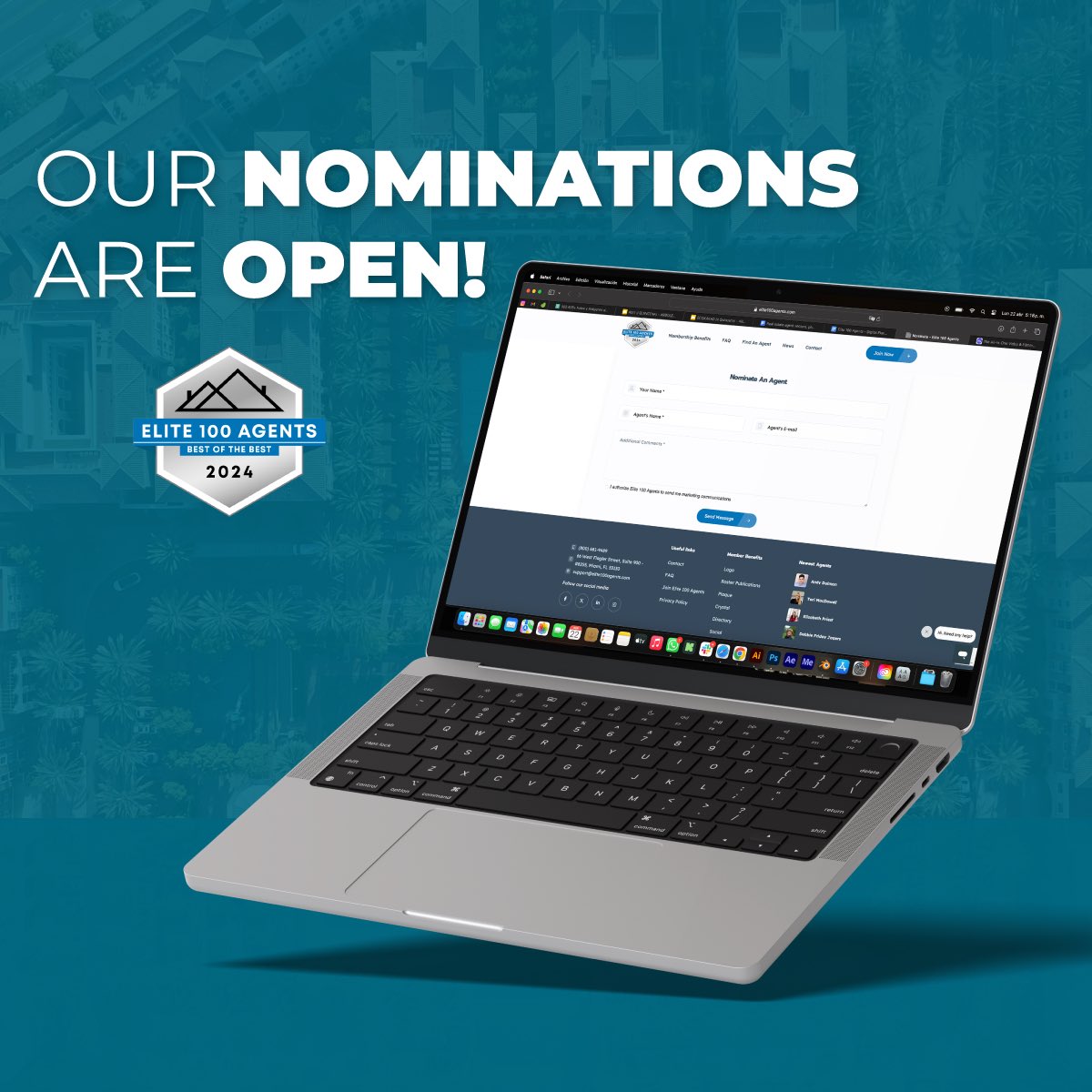 Do you know someone that might have what it takes? Our nominations are open! Lead them to where they belong. 🤝 Visit: elite100agents.com/nominate/ to learn more. 💻 #realestate #realestateagent #luxuryrealestate #elite100agents #californiarealestate #newyorkrealestate