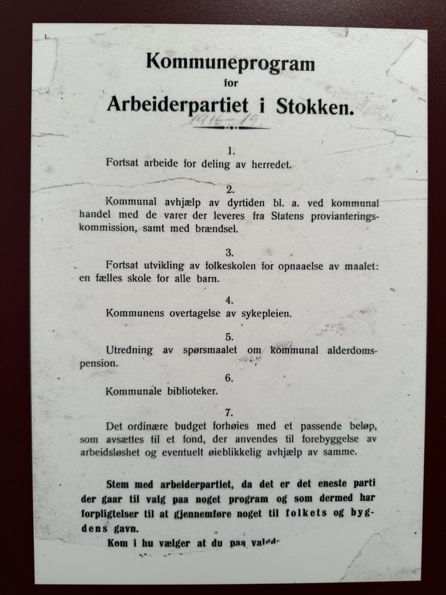Aps kommuneprogram i Stokken kommune 1916.