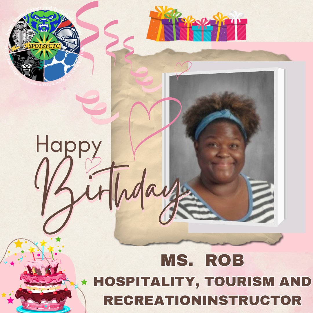 Happy Birthday to Mr. Robb Spotsy Ctc
Hospitality, Tourism and Recreation Instructor 
#happybirthday #spotsyctc #CTERocks