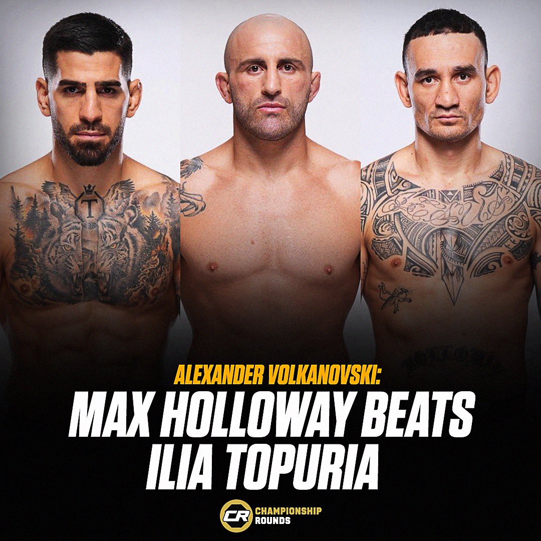 Alexander Volkanovski believes that Max Holloway would beat Ilia Topuria, and says he would also do much better in a rematch: “I know I can do a much better job. I didn’t fight my fight and he capitalised, so credit to him. But I know I can go out there and make that fight look