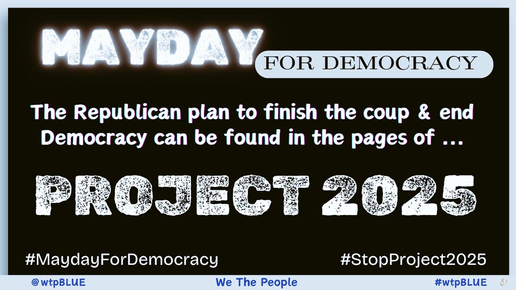 #wtpBlue
#wtpGOTV24

Jan 20, 2017, we began 4 years of destruction. No respect for institutions, laws, precedent. Daily CHAOS for 4 miserable years.

#MaydayForDemocracy
#StopProject2025

If this fascist cabal, #Agenda47 & 👇, regains control of our govt, Democracy is lost.