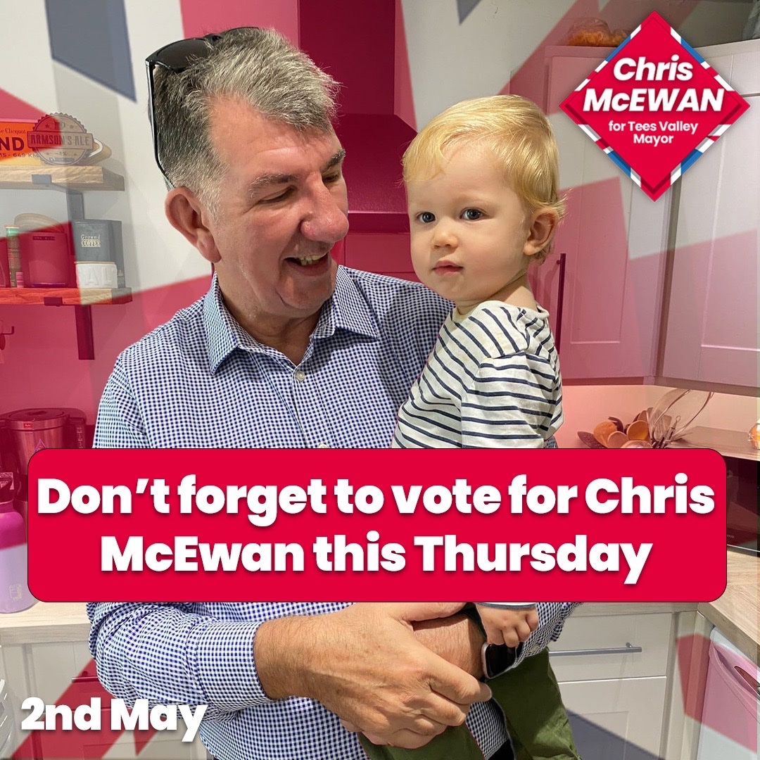 Tomorrow is polling day. Don’t miss out on your chance to give Tees Valley a fresh start and get its future back. Thank you so much for all your support in this campaign so far.🌹