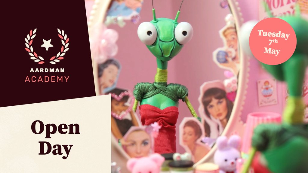 Learn more about the Aardman Academy at our online open day, next Tuesday 7th May at 6pm BST. Join Course Lead Stuart Messinger as he covers:

⭐ Industry Training: Stop Motion 1 & 2
⭐ Foundation courses

Register here: aard.mn/AAopenday