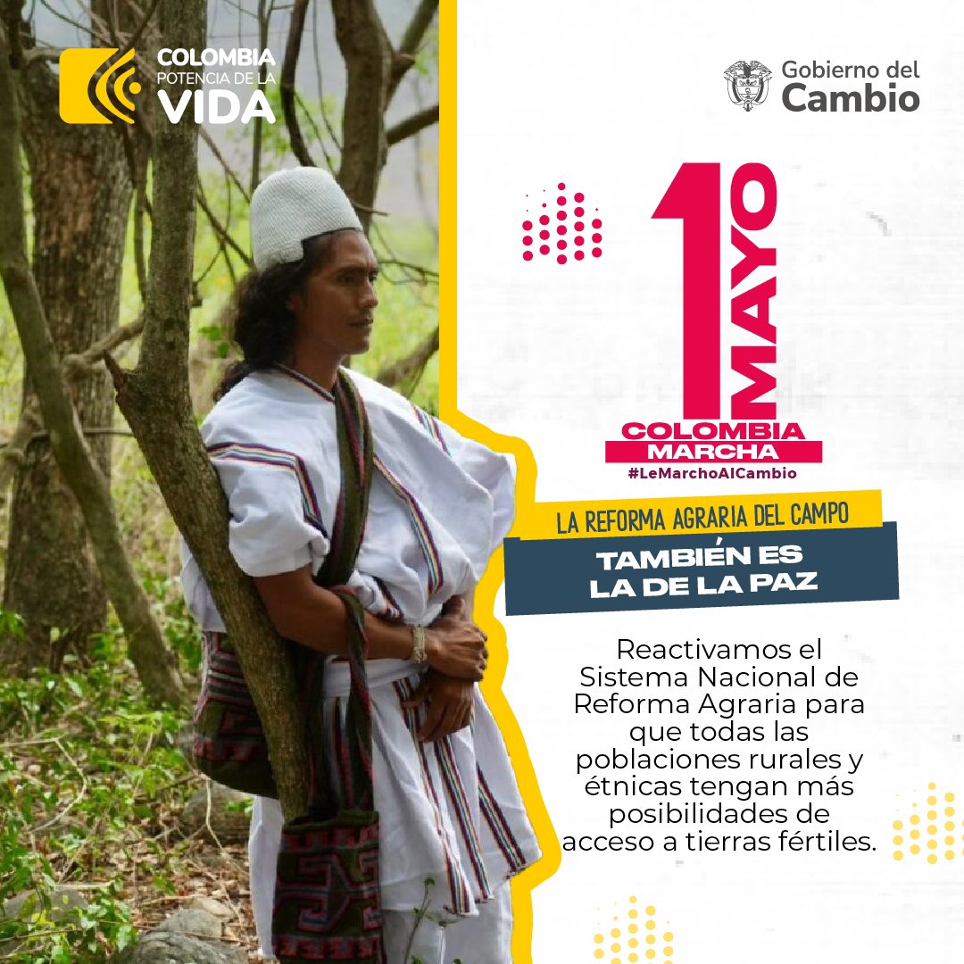 #LeMarchoAlCambio ✊🏾 para que el Sistema Nacional de Reforma Agraria sea una realidad en el campo colombiano, y marque un hito en la historia rural.👩🏾‍🌾🌾 En el #GobiernoDelCambio estamos comprometidos con saldar deudas históricas con todos los pueblos rurales y étnicos para hacer