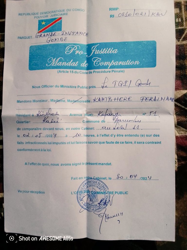 🚨#Urgent Nous dénonçons cette énième acte d'intimidation dont est victime le secrétaire permanent adjoint du PPRD Ferdinand @KalumbiKam KALUMBI de la part du régime finissant de l'UDPS qui ne tolère pas la contradiction et instrumentalise la justice à des fins politiques.