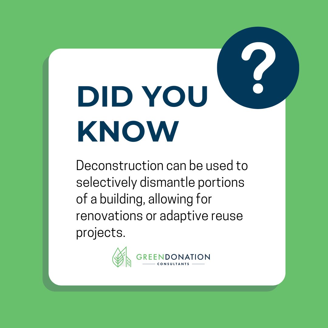 🌱 Embrace the power of #deconstruction. #Renovations or partial tear-downs are a great time to embrace the opportunities and benefits of deconstruction.

🌍 #ReduceWaste, create jobs and boost the economy with #sustainable practices.