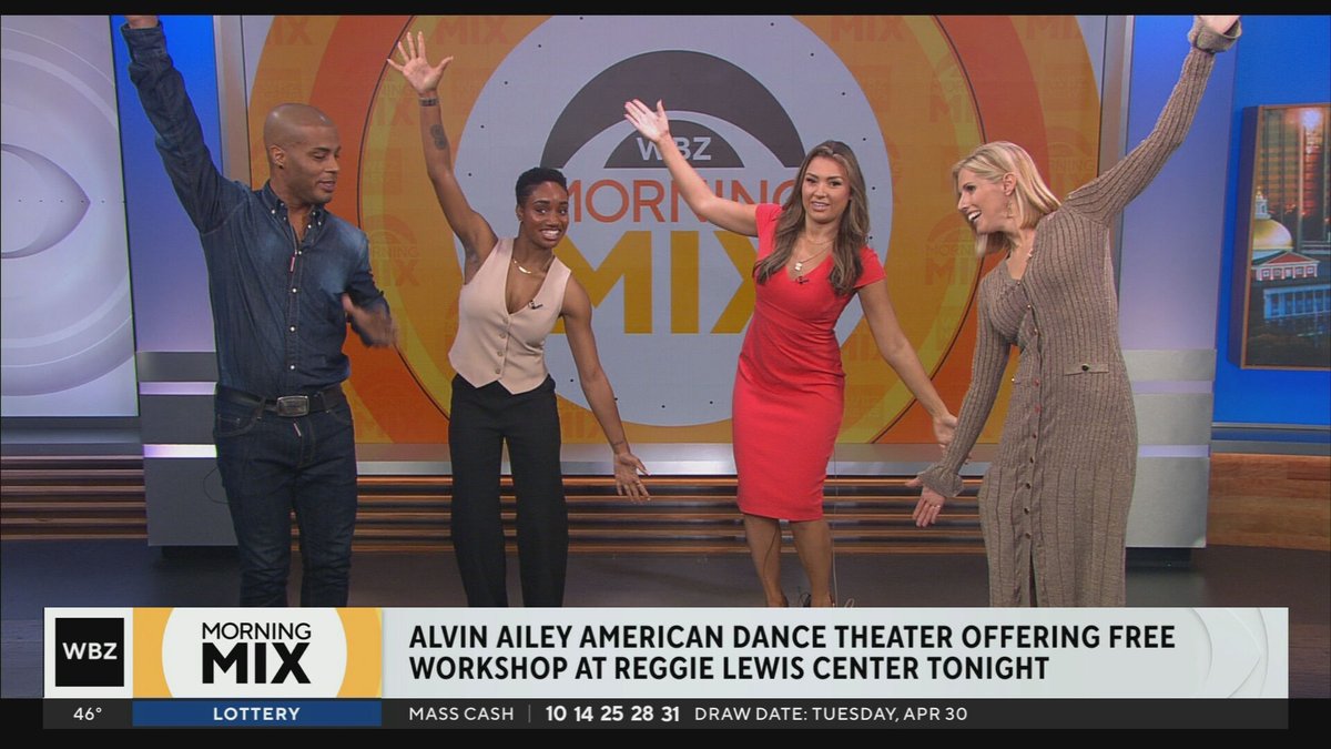 Thanks to the #AlvinAiley American Dance Theatre for TRYING to teach us some moves... #MorningMix 🤪