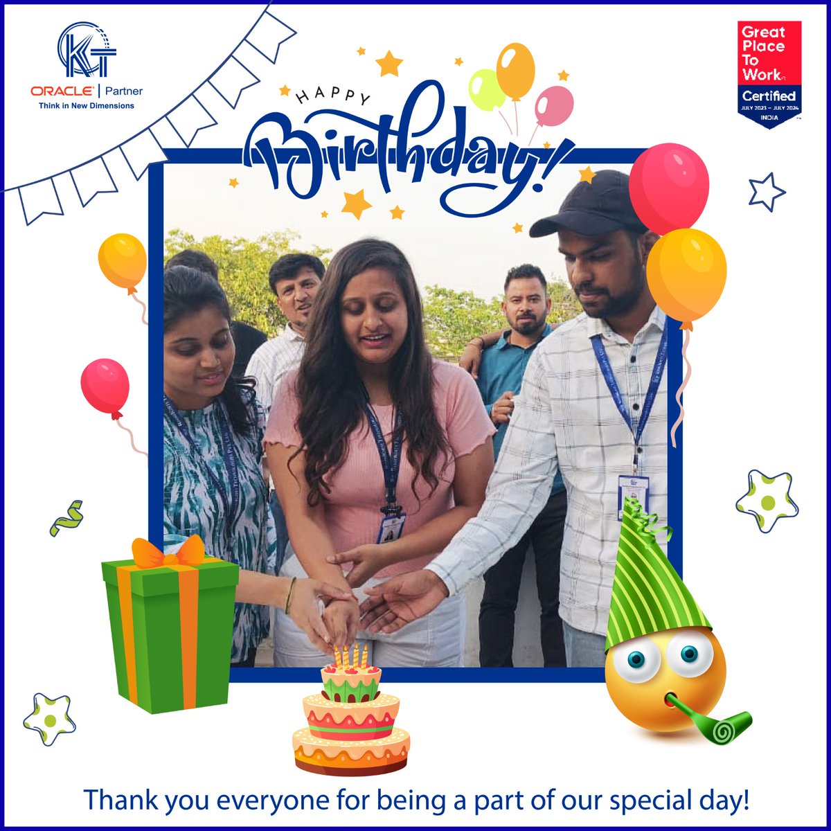 Another unforgettable birthday bash!  Cheers to our incredible team member, spreading joy in the workplace every single day! #CelebrationVibes #JoyfulMoments #TeamBonding