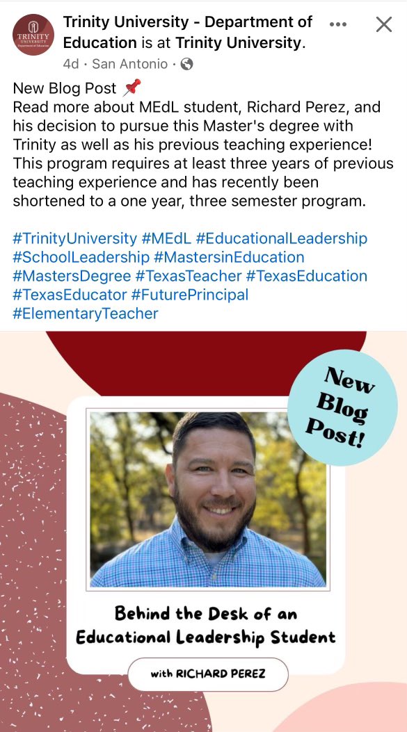 So proud of @RoadrunnerRicky and all he’s accomplished so far!!! The sky is the limit!!! #proudwife @tu_eddept @Trinity_U