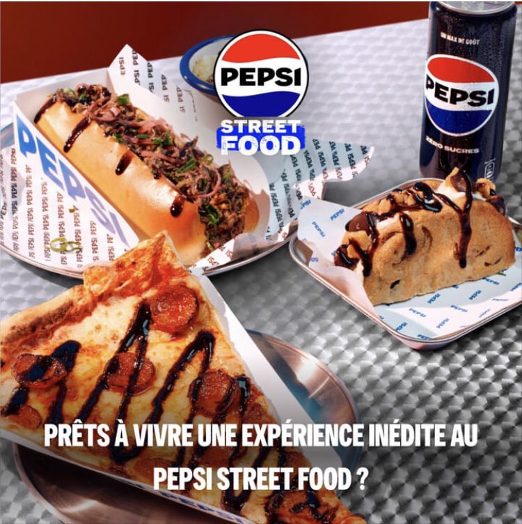 Le Pepsi Street Food débarque à Paris le 23 mai. Découvrez les savoureux plats de Xavier Pincemin revisités avec le goût iconique de Pepsi, dans un décor inédit pepsistreetfood.fr