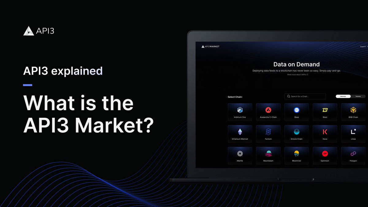 The API3 Market is an open, self-serve platform for utilizing decentralized data feeds, or dAPIs. We've just upgraded to Data on Demand, giving developers the data they need in just a few clicks. Here's a quick tour of Web3's first developer-friendly data marketplace: 🧵⬇️