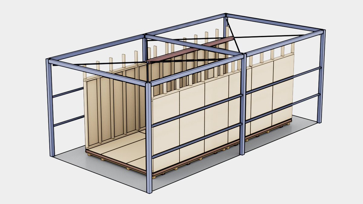 セルフビルド部屋のカスタマイズをしやすいようにCGを作り始めた。これ系はトゥーンだと見栄えがよいわね #cinema4d #redshift3d