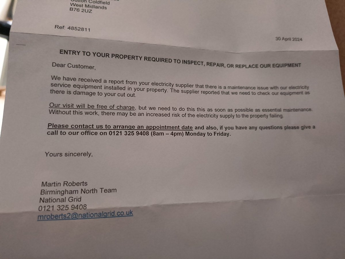 @nationalgrid is this a genuine letter from you guys?