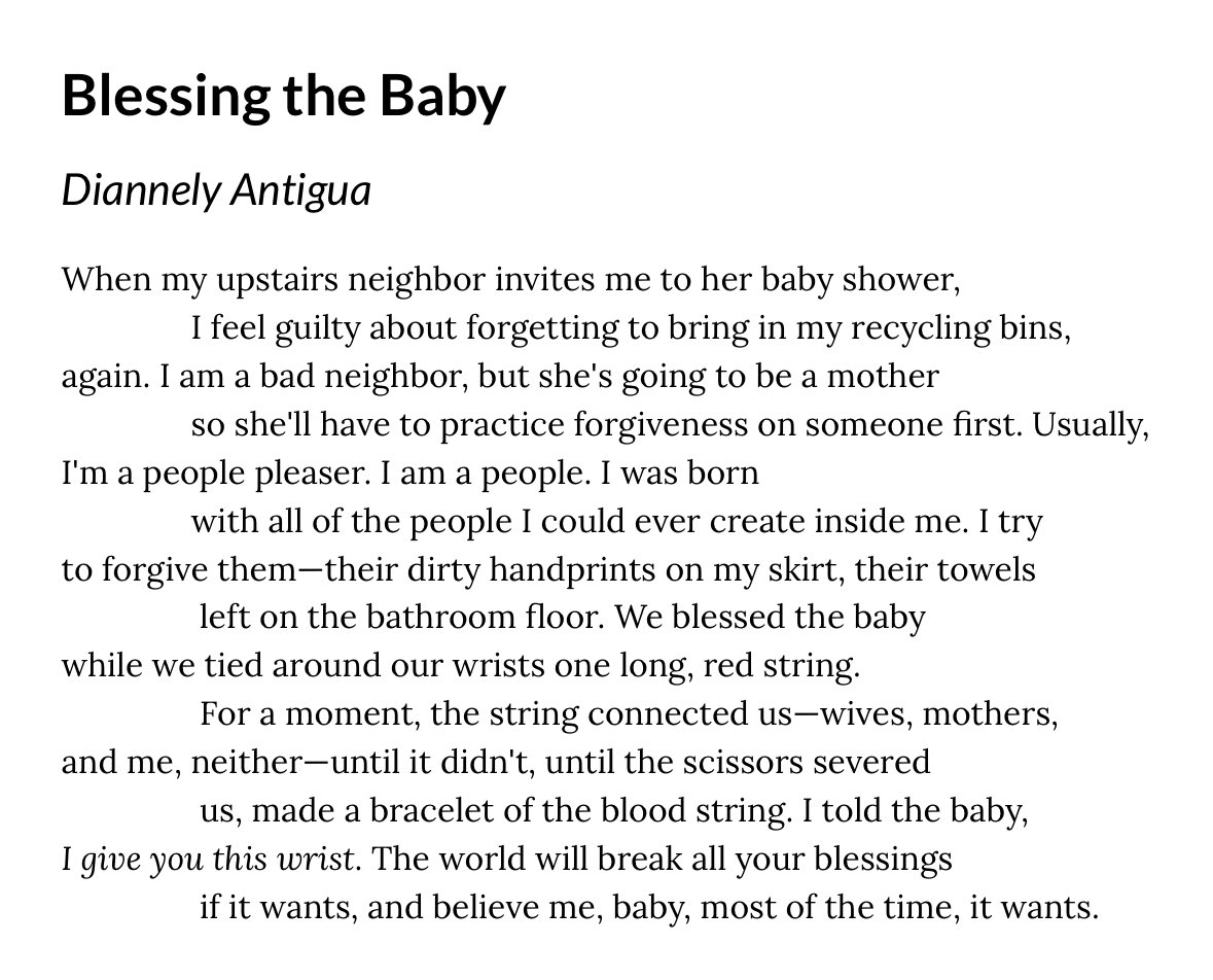 “Blessing the Baby” by @nellfell13 Oh this poem, Diannely, oh this poem