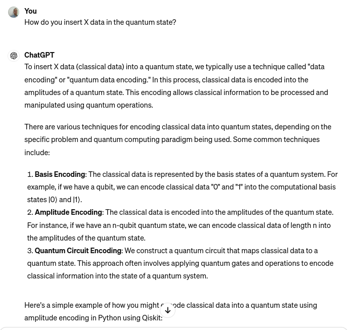 #QuantumComputing  - How do you insert X data in the quantum state? Basics how it works by chatgpt.