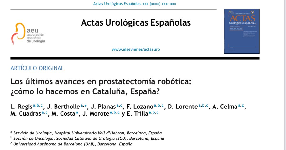 JuanB_Gil's tweet photo. New article on the state of RALP in Catalonia, Spain,
🔎Looking for standard technique? Our work shows variability and commitment to advancing surgical technology🤖
@Dr_LRegis @Jacquesplanas @enrique_trilla @urologiaHVH @scurologia @actasurologicas  
https://t.co/8xPqQt8Emw https://t.co/yHVD3DjUBV
