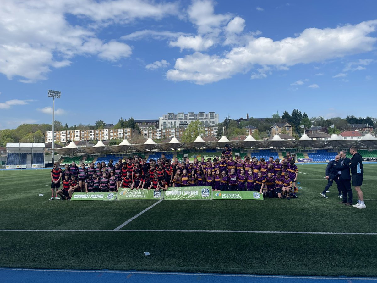 Fun afternoon with @GlasgowWarriors for the @SPEnergyNetwork Warriors Championship. Great to have @MarrColOfficial & @Belmont_PEdept in the finals supported by @OfficialAyrRFC & @MarrRugby