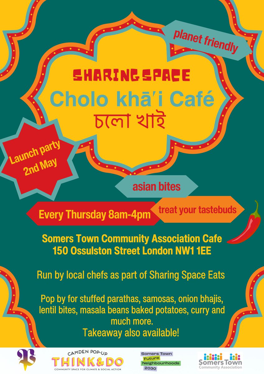 Another one to shout about, do come along and support. @ThinkDoCamden @CamdenCouncil @LivingCentreNW1 @TheCrick @KQ_London @britishlibrary @EddieFrondy @SomersTownBL @ENPrimarySchool @RegentHighSch Amazing food, amazing people, and well just amazing 😀