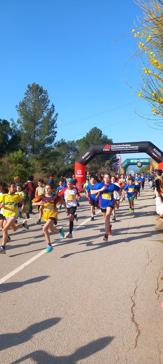 Avui penúltima cursa del III Circuit Català Escoles de Trail @FEEC_cat amb 350 nenes i nens participants @mitjadelcastell @esportcat @anna_caula @UFECcat