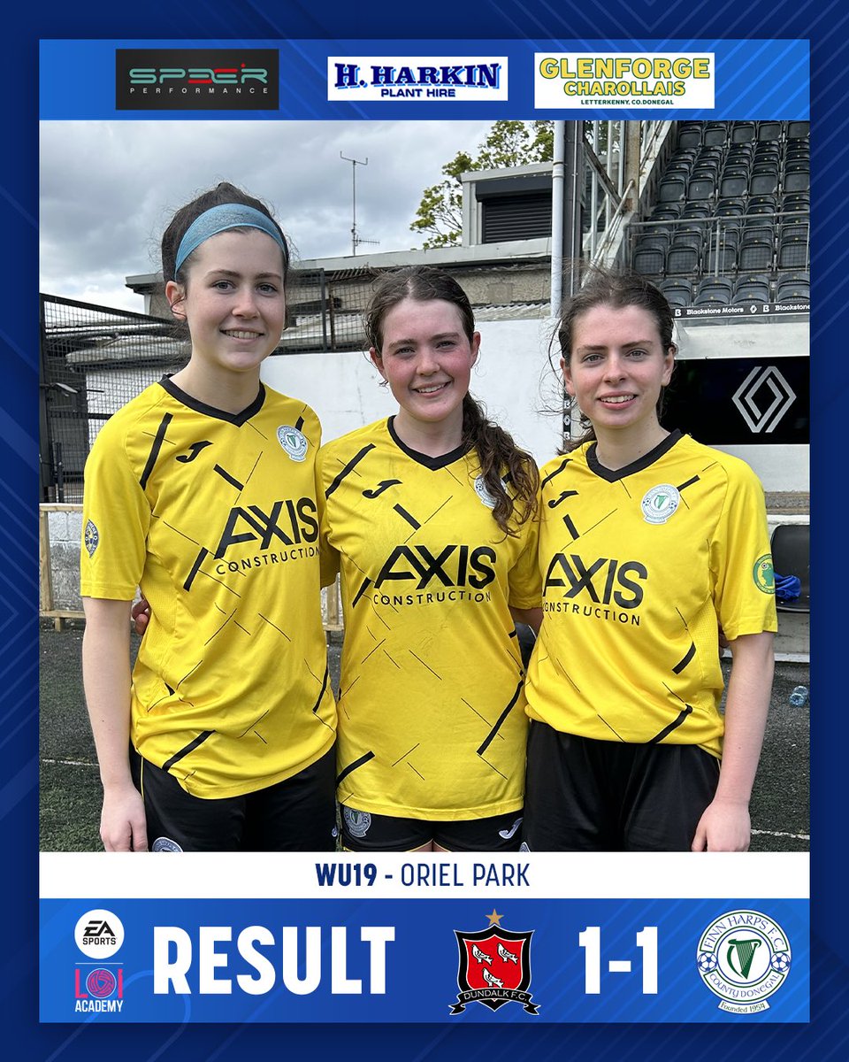 Our WU19s came away a little disappointed with just a point from their away game against Dundalk on Sunday. 

Harps dominated large spells with Mary Anne Ward scoring from 20 yards out, while Darcey Kelly and Codie Walsh claimed an impressive POTM.