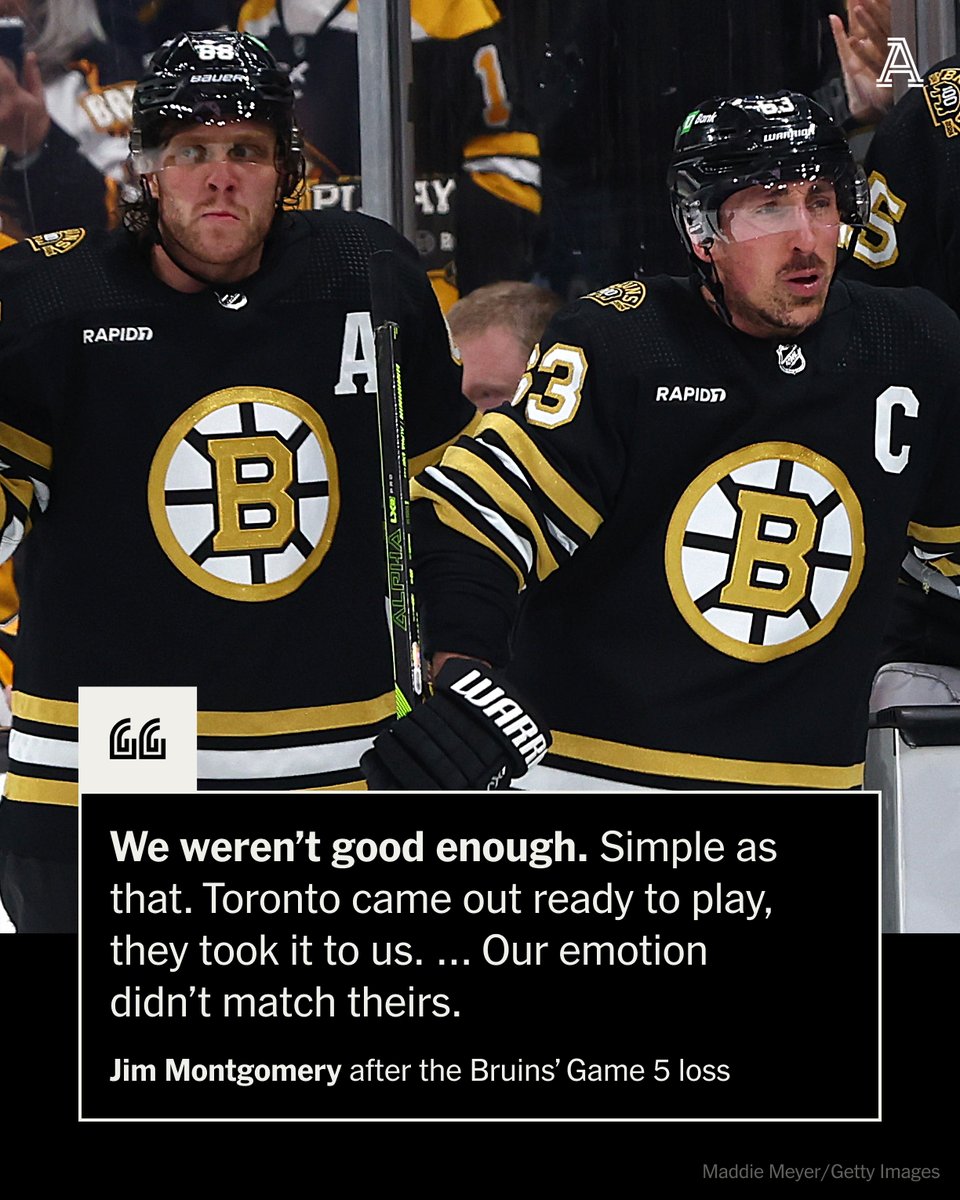 The leadership is fine. The history against this particular opponent is all well and good. But to put away a team, you need to match the 𝙙𝙚𝙨𝙥𝙚𝙧𝙖𝙩𝙞𝙤𝙣. And the Bruins didn't come anywhere close in Game 5, writes @BuckinBoston. theathletic.com/5462834/2024/0…