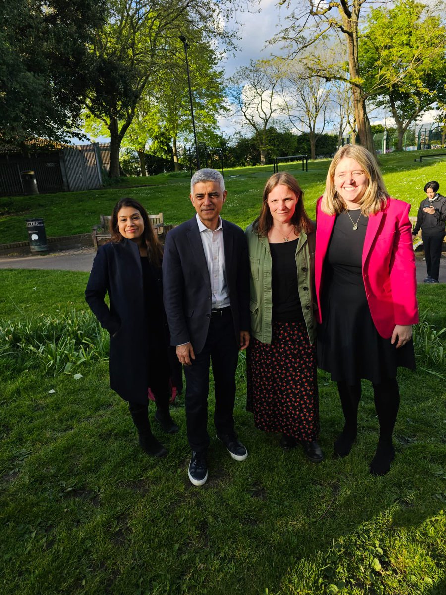 Campaigning for our brilliant @SadiqKhan @anne_clarke -please remember to come out & vote & don’t forget to bring your id tomorrow!