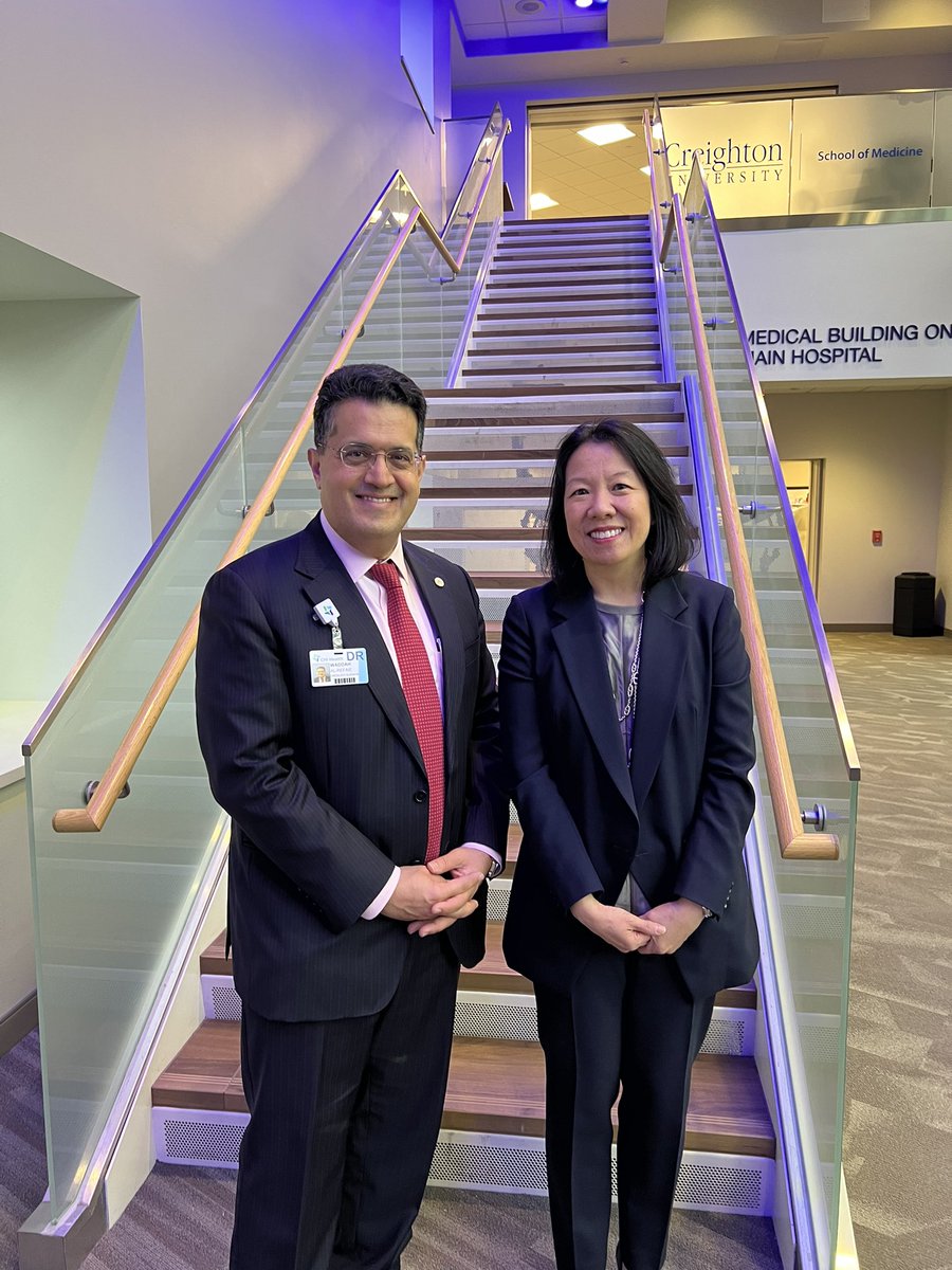 Honored and delighted to host Dean Dr. @sandralwong @EmoryUniversity as The Albano Visiting Professor @CreightonSurg @CreightonSOM @Creighton @CHIhealth @commonspirit and dynamic Fireside Chat moderated by Drs. @ErinGillaspie Harwell. Many thanks for a great and educational visit