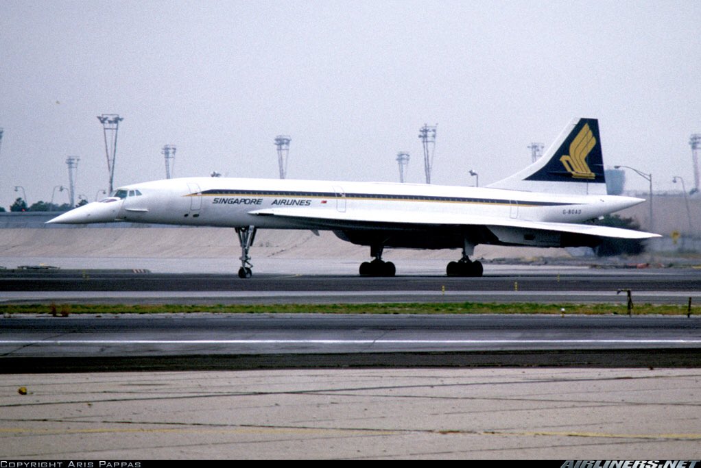 A Singapore Airlines (British Airways) Concorde seen here in this photo at New York JFK Airport in November 1978 #avgeeks 📷- Aris Pappas