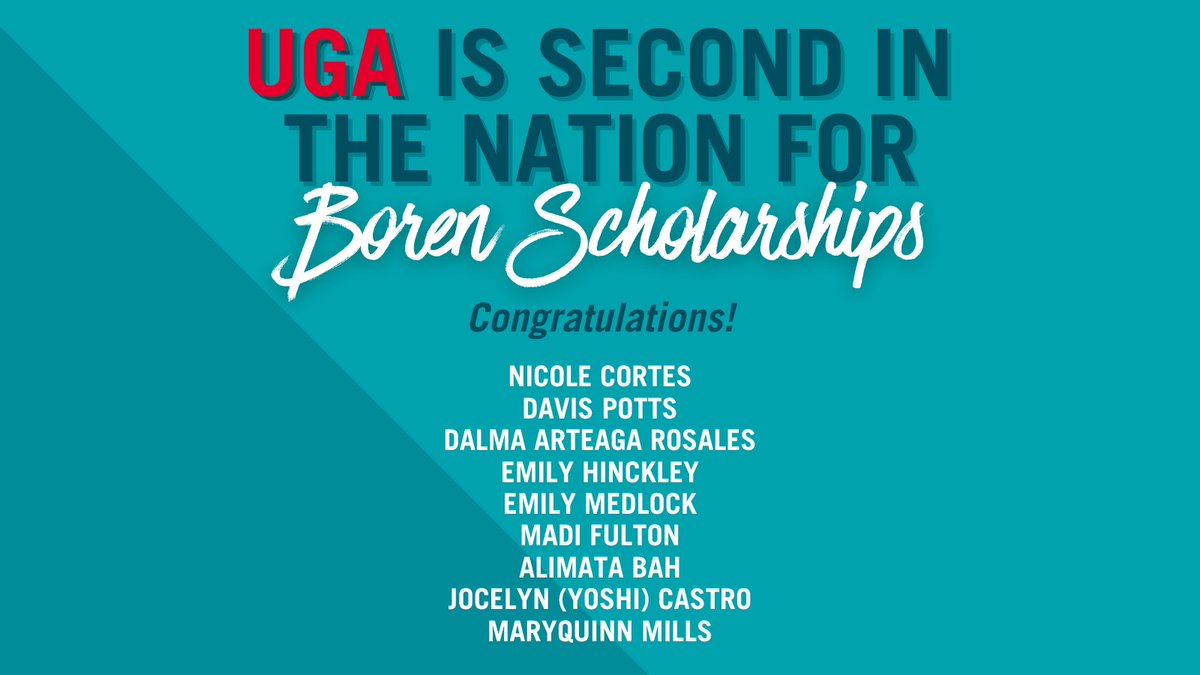 Congratulations to our #UGASPIA students that received Boren Scholarships for the 2024 school year! Out of eleven students chosen from UGA, nine are international affairs majors. news.uga.edu/uga-second-in-…