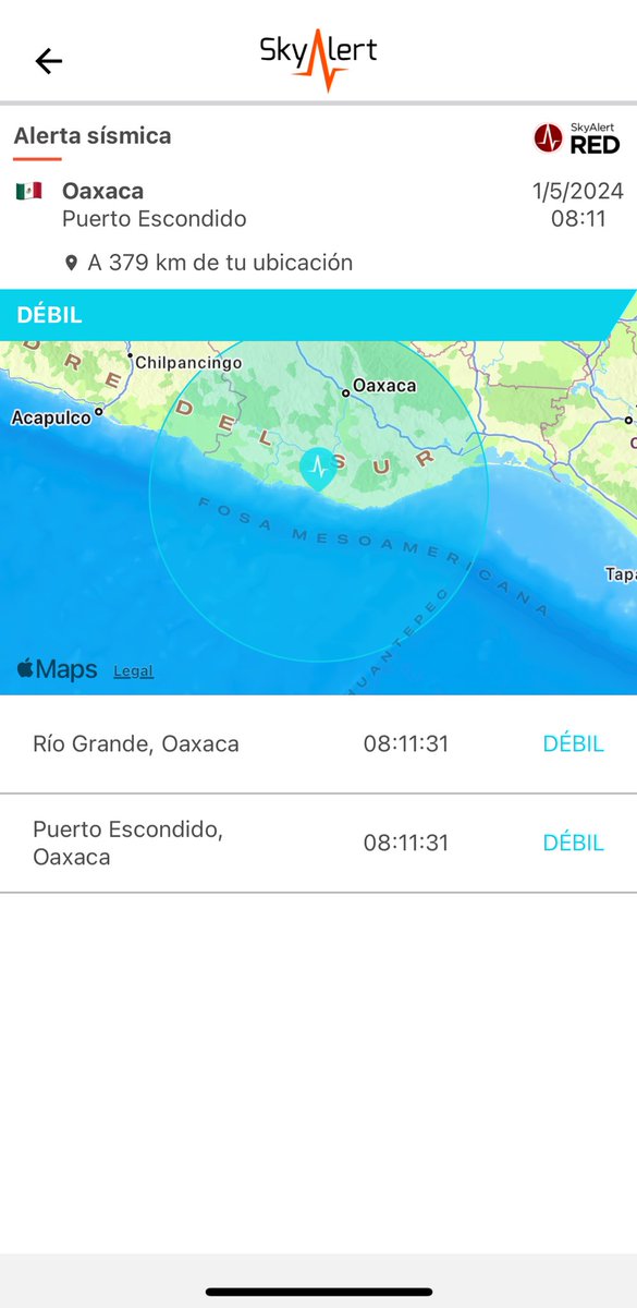 Inicia mayo con un sismo de intensidad «débil» en #PuertoEscondido. Oaxaca. Imperceptible en edos. del centro del país