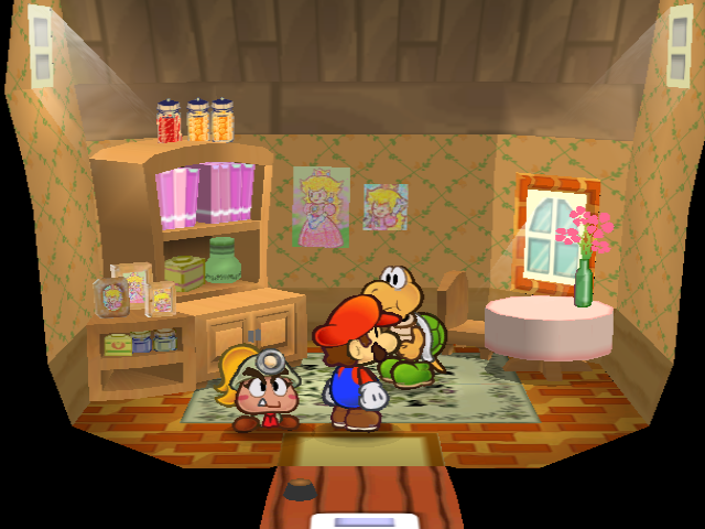 love how they gave this dude a bunch of actual peach merchandise instead of just photo frames