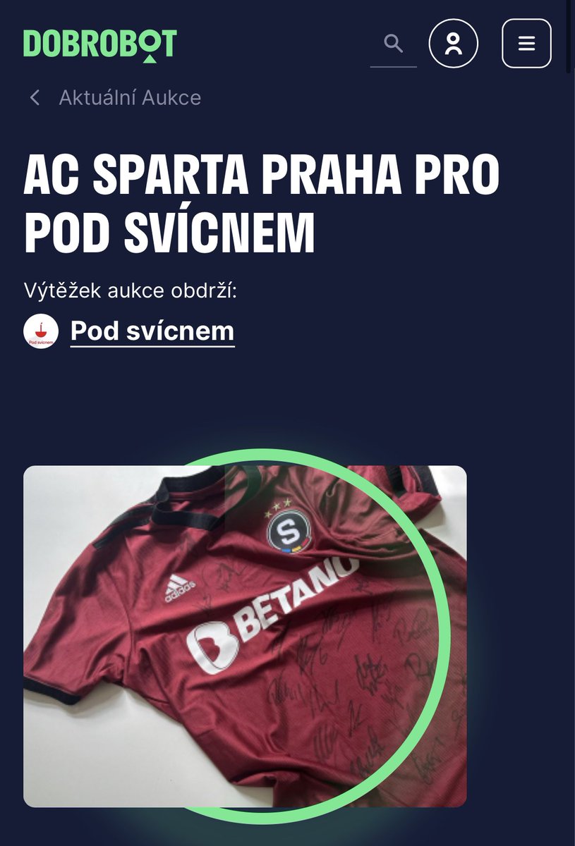 Přátelé! Máme pro vás naprostou bombu!
@ACSparta_CZ pro Pod svícnem!
Podepsaný dres a účast na tréninku s hráči. Veškerý výtěžek půjde na naši nejnovější kampaň zaměřenou na děti ❤️
@dobrobot_cz 

dobrobot.cz/ac-sparta-prah…