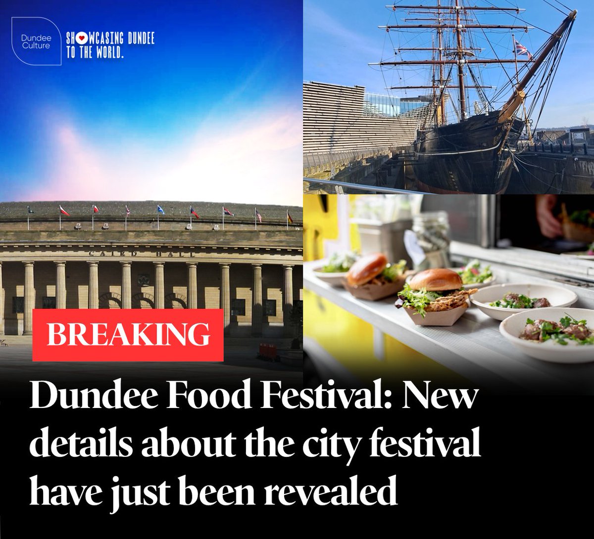 🚨🚨🚨 BREAKING: New details about the Dundee Food Festival have been revealed! #Dundee

❤ To be hosted from 6-7 July

❤ City Square will be the festival hub with live music, food stalls and much more!

❤ Events to be hosted at @VADundee, @DiscoveryDundee and Slessor Gardens